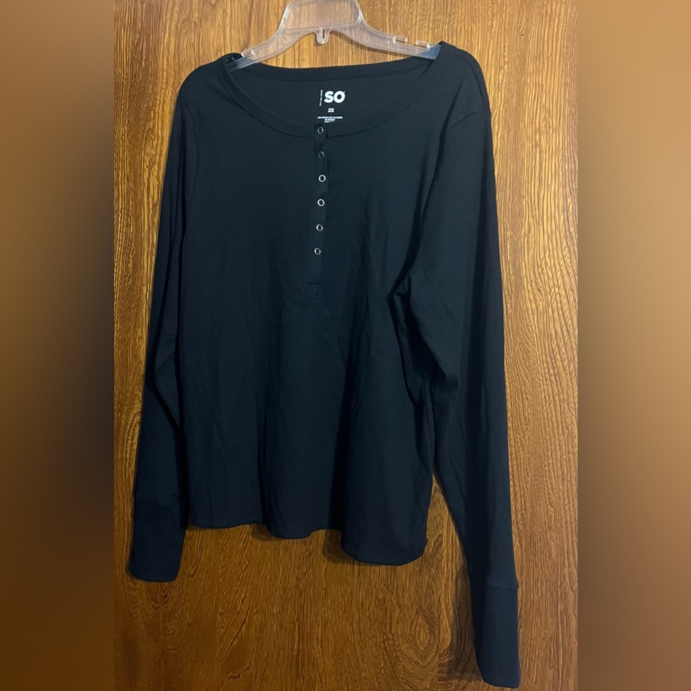 SO Black Button-Up Long Sleeve Shirt